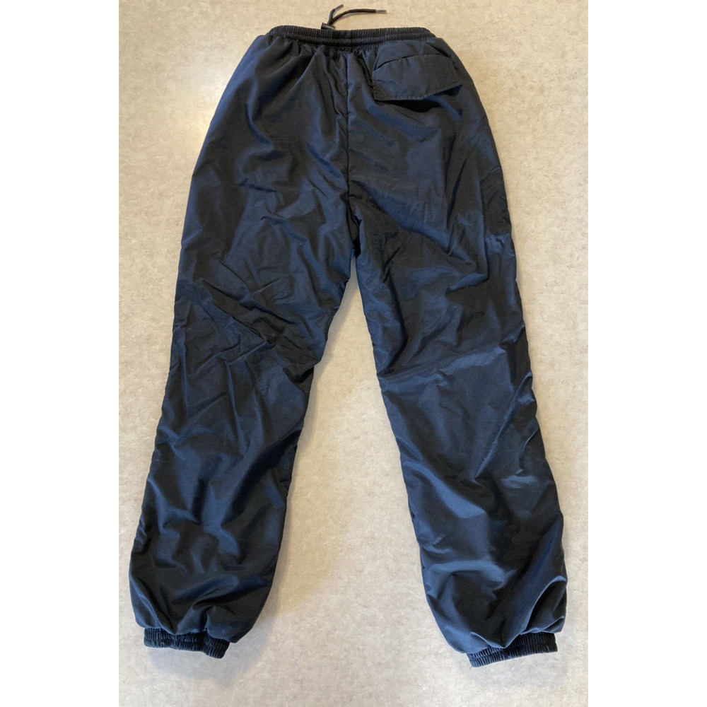 Vintage Men's Snow Pants Ski Raeurks Medium One Pocket Puffy Black Flaws
